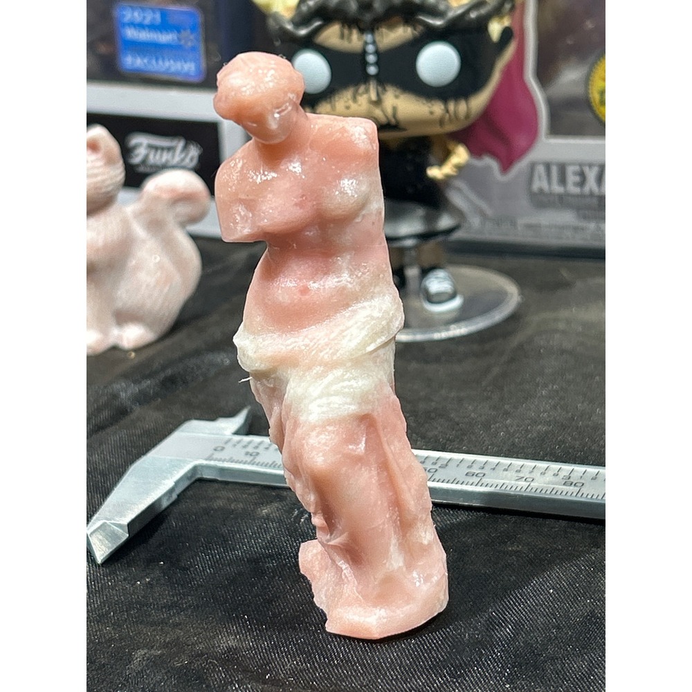 Pink Opal Venus de Milo Crystal Figurine Hand Carved Goddess Statue 4"